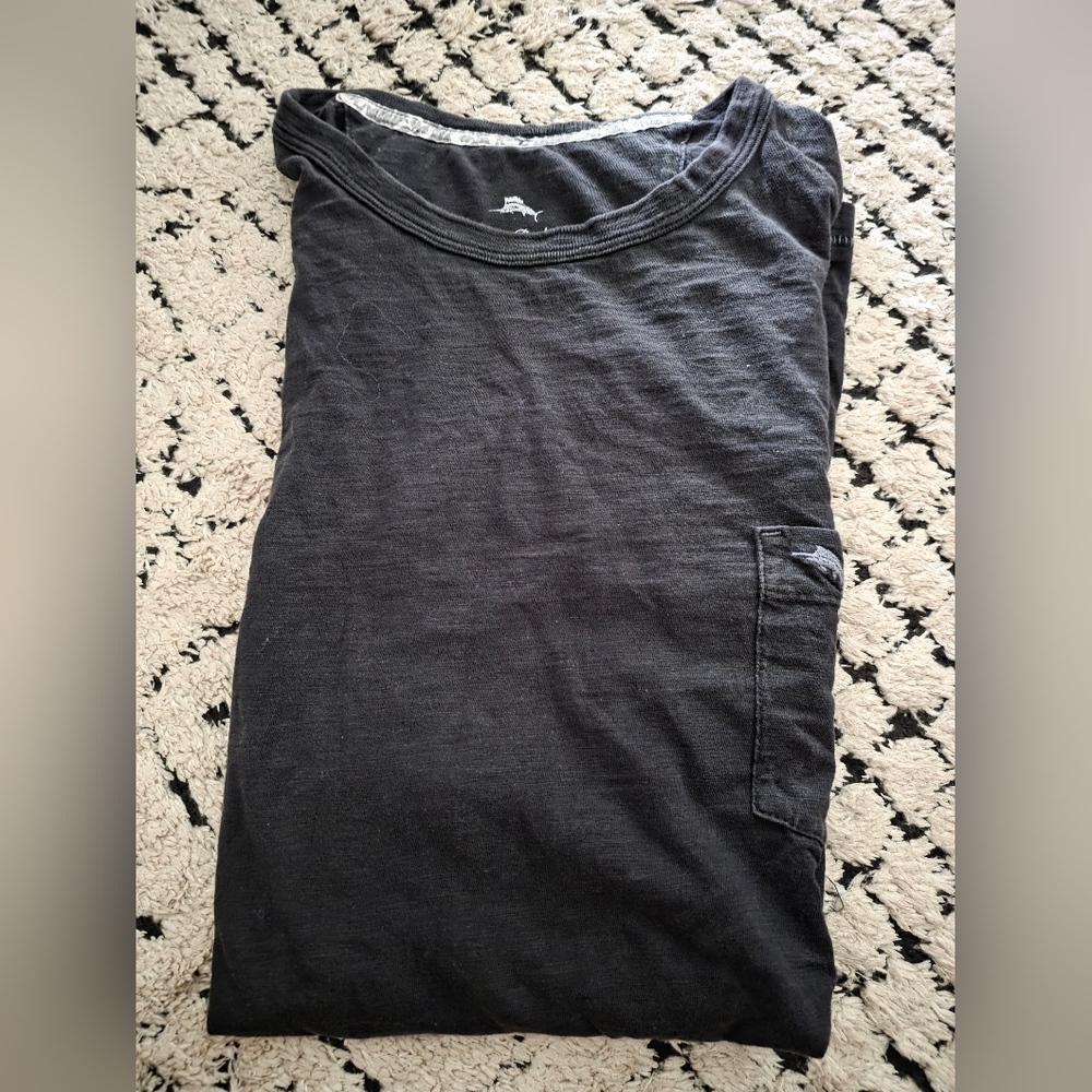 Mens xl black tommy Bahama slub jersey pocket t shirt.